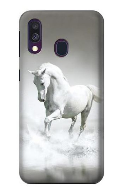 W0932 White Horse Hard Case and Leather Flip Case For Samsung Galaxy A40