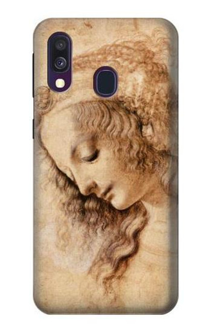 W1045 Leonardo da Vinci Woman's Head Hard Case and Leather Flip Case For Samsung Galaxy A40