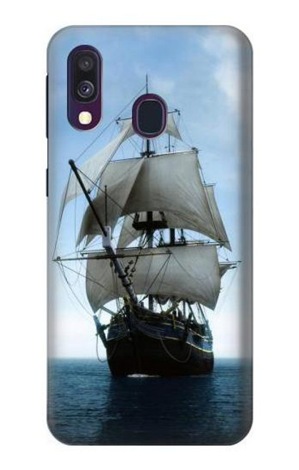 W1096 Sailing Ship in an Ocean Hard Case and Leather Flip Case For Samsung Galaxy A40