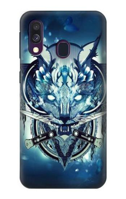 W1135 Wolf with knives Rock Hard Case and Leather Flip Case For Samsung Galaxy A40