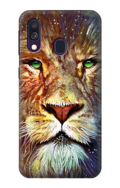 W1354 Lion Hard Case and Leather Flip Case For Samsung Galaxy A40