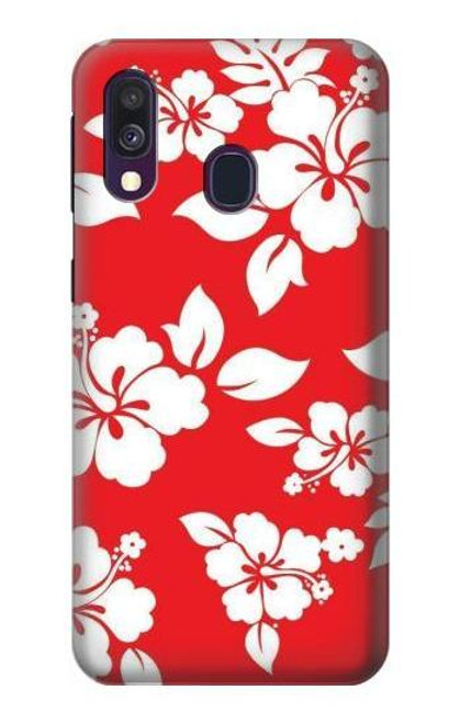 W1949 Hawaiian Hibiscus Pattern Hard Case and Leather Flip Case For Samsung Galaxy A40