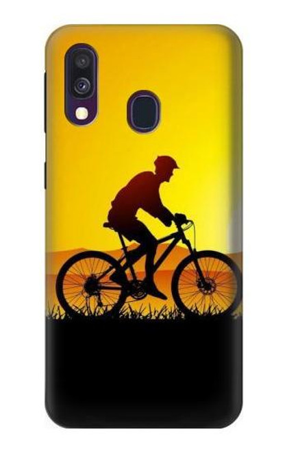 W2385 Bicycle Bike Sunset Hard Case and Leather Flip Case For Samsung Galaxy A40