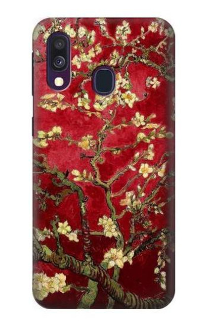 W2414 Red Blossoming Almond Tree Van Gogh Hard Case and Leather Flip Case For Samsung Galaxy A40