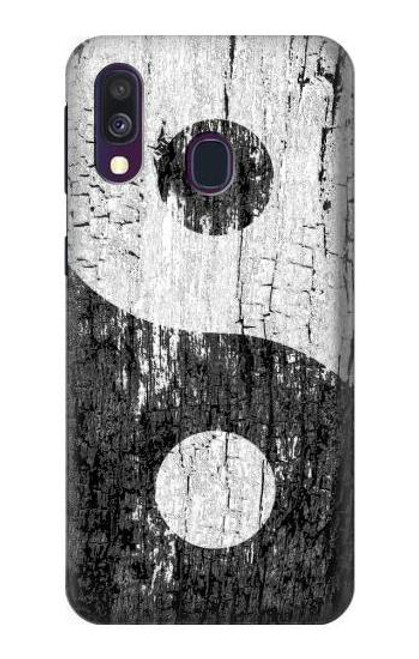 W2489 Yin Yang Wood Graphic Printed Hard Case and Leather Flip Case For Samsung Galaxy A40