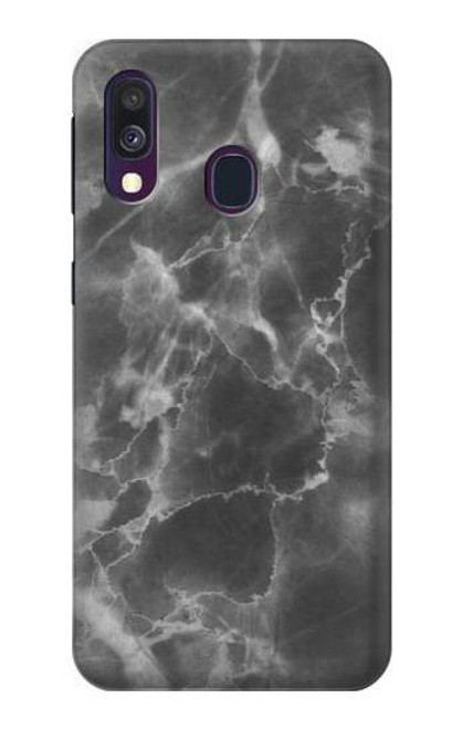 W2526 Black Marble Graphic Printed Hard Case and Leather Flip Case For Samsung Galaxy A40