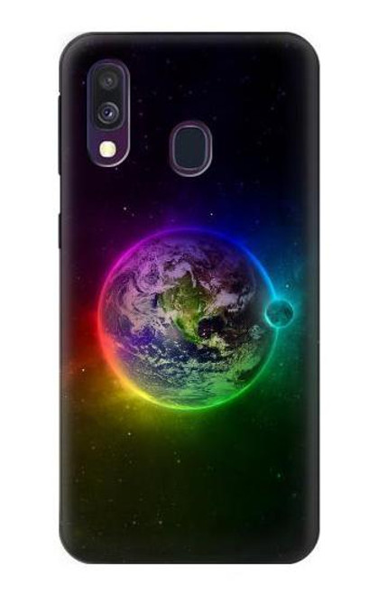 W2570 Colorful Planet Hard Case and Leather Flip Case For Samsung Galaxy A40