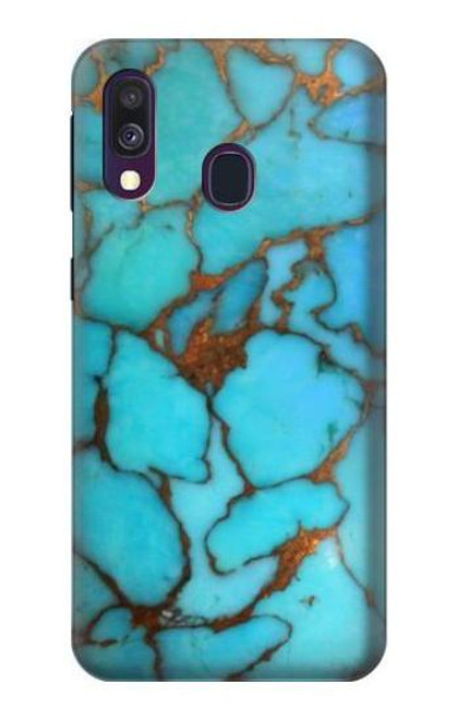 W2685 Aqua Turquoise Gemstone Graphic Printed Hard Case and Leather Flip Case For Samsung Galaxy A40