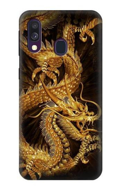 W2804 Chinese Gold Dragon Printed Hard Case and Leather Flip Case For Samsung Galaxy A40