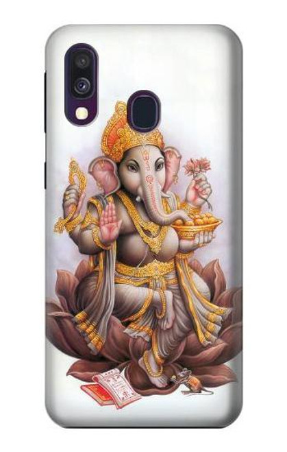 W2820 Hindu God Ganesha Ganapati Vinayaka Hard Case and Leather Flip Case For Samsung Galaxy A40