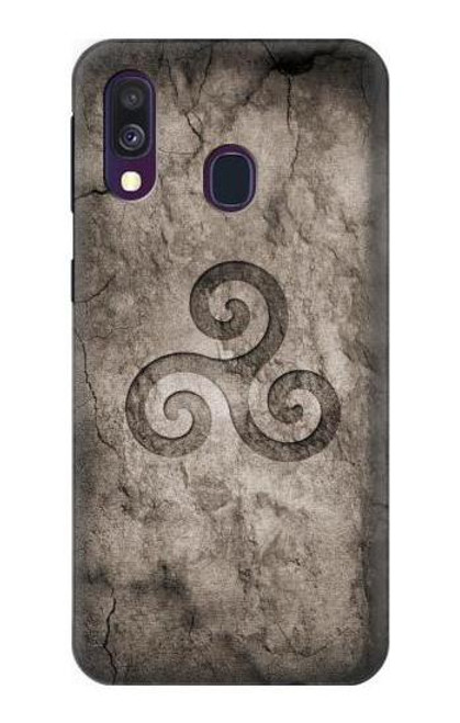 W2892 Triskele Symbol Stone Texture Hard Case and Leather Flip Case For Samsung Galaxy A40