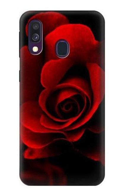 W2898 Red Rose Hard Case and Leather Flip Case For Samsung Galaxy A40