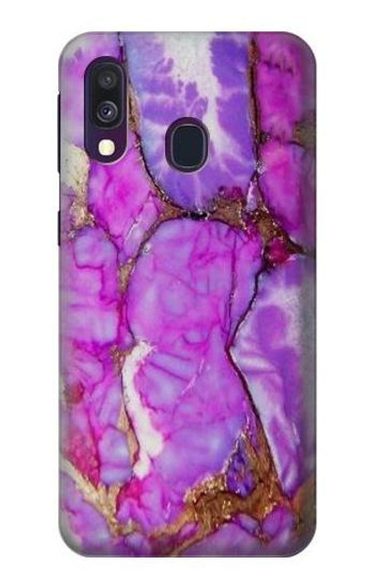 W2907 Purple Turquoise Stone Hard Case and Leather Flip Case For Samsung Galaxy A40