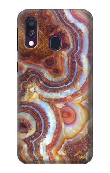 W3034 Colored Marble Texture Printed Hard Case and Leather Flip Case For Samsung Galaxy A40