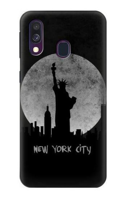 W3097 New York City Hard Case and Leather Flip Case For Samsung Galaxy A40