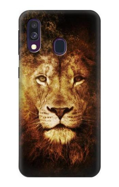 W3182 Lion Hard Case and Leather Flip Case For Samsung Galaxy A40