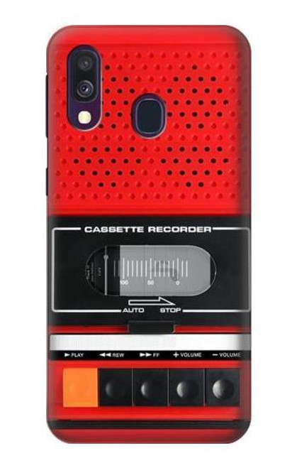 W3204 Red Cassette Recorder Graphic Hard Case and Leather Flip Case For Samsung Galaxy A40