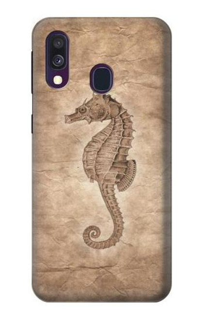 W3214 Seahorse Skeleton Fossil Hard Case and Leather Flip Case For Samsung Galaxy A40