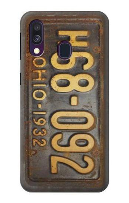 W3228 Vintage Car License Plate Hard Case and Leather Flip Case For Samsung Galaxy A40