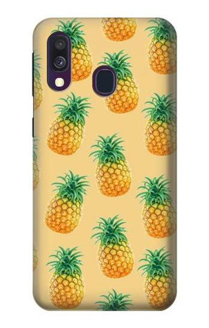 W3258 Pineapple Pattern Hard Case and Leather Flip Case For Samsung Galaxy A40