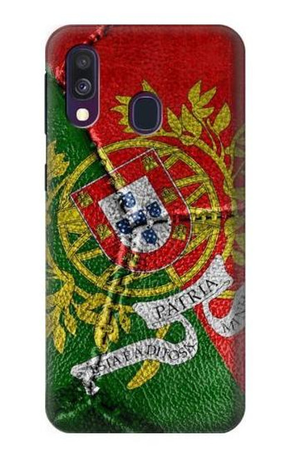 W3300 Portugal Flag Vintage Football Graphic Hard Case and Leather Flip Case For Samsung Galaxy A40