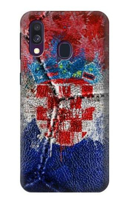 W3313 Croatia Flag Vintage Football Graphic Hard Case and Leather Flip Case For Samsung Galaxy A40