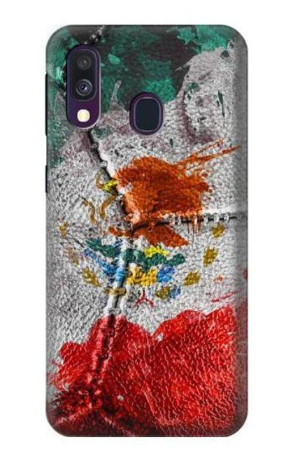 W3314 Mexico Flag Vinatage Foorball Graphic Hard Case and Leather Flip Case For Samsung Galaxy A40