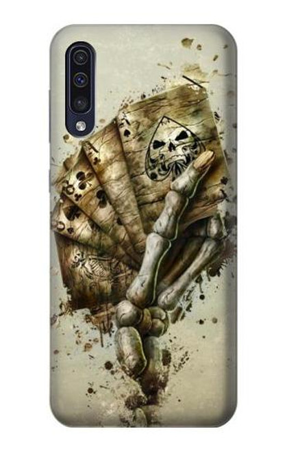 W0550 Skull Card Poker Hard Case and Leather Flip Case For Samsung Galaxy A50