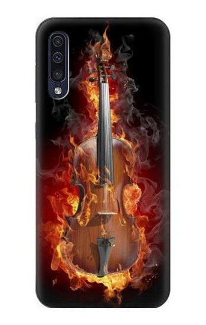 W0864 Fire Violin Hard Case and Leather Flip Case For Samsung Galaxy A50