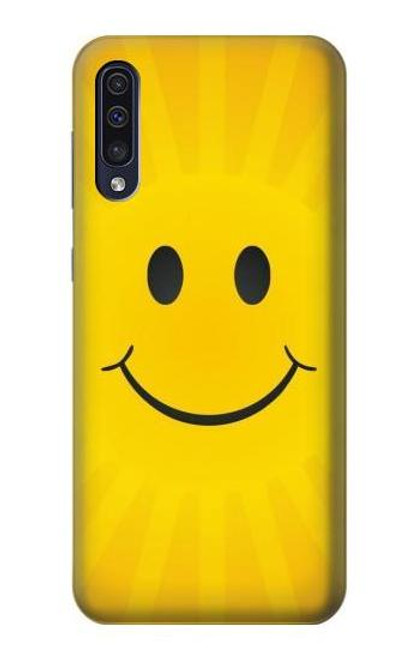 W1146 Yellow Sun Smile Hard Case and Leather Flip Case For Samsung Galaxy A50