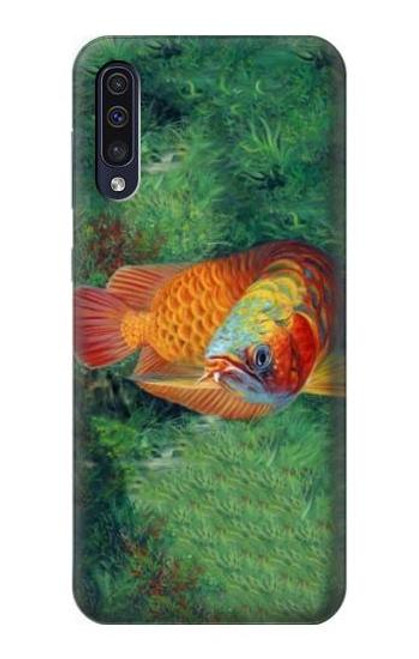 W1157 Red Arowana Fish Hard Case and Leather Flip Case For Samsung Galaxy A50