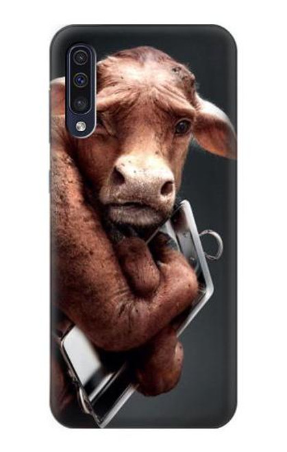 W1271 Crazy Cow Hard Case and Leather Flip Case For Samsung Galaxy A50