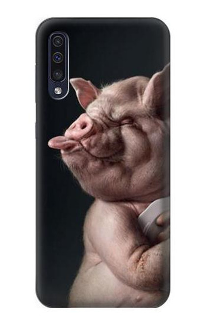 W1273 Crazy Pig Hard Case and Leather Flip Case For Samsung Galaxy A50