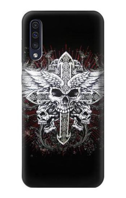 W1434 Skull Wing Tattoo Biker Hard Case and Leather Flip Case For Samsung Galaxy A50