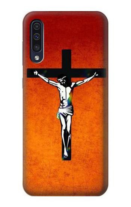 W2421 Jesus Christ On The Cross Hard Case and Leather Flip Case For Samsung Galaxy A50