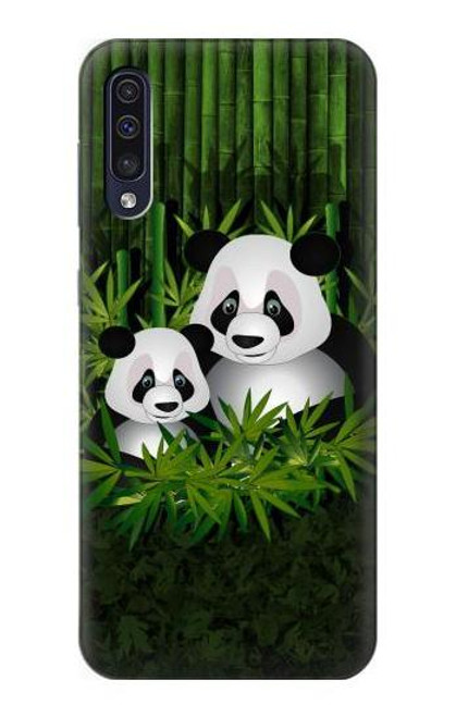 W2441 Panda Family Bamboo Forest Hard Case and Leather Flip Case For Samsung Galaxy A50