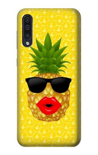 W2443 Funny Pineapple Sunglasses Kiss Hard Case and Leather Flip Case For Samsung Galaxy A50