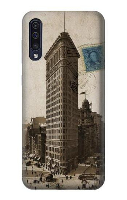 W2832 New York 1903 Flatiron Building Postcard Hard Case and Leather Flip Case For Samsung Galaxy A50