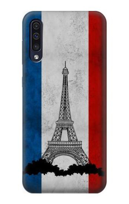 W2859 Vintage France Flag Eiffel Tower Hard Case and Leather Flip Case For Samsung Galaxy A50