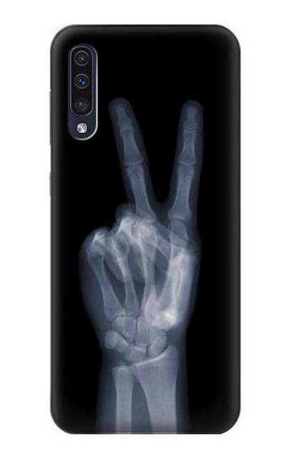 W3101 X-ray Peace Sign Fingers Hard Case and Leather Flip Case For Samsung Galaxy A50