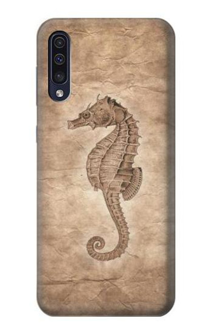 W3214 Seahorse Skeleton Fossil Hard Case and Leather Flip Case For Samsung Galaxy A50