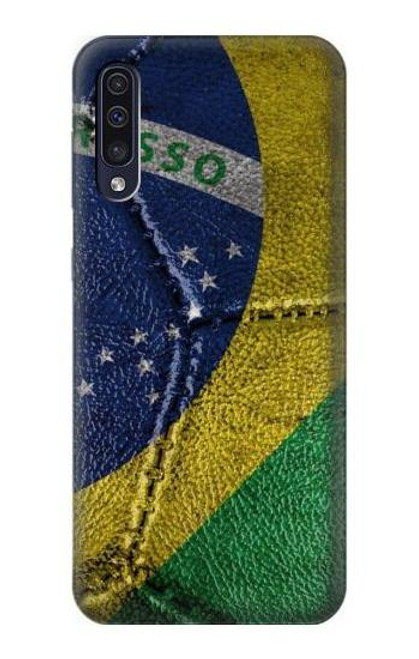 W3297 Brazil Flag Vintage Football Graphic Hard Case and Leather Flip Case For Samsung Galaxy A50