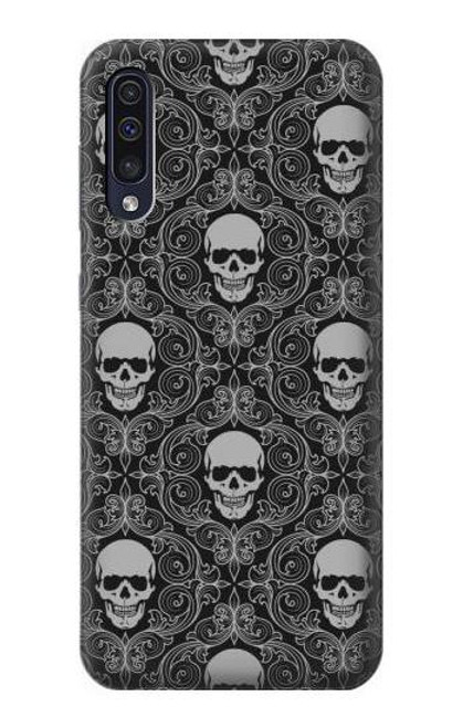 W2371 Skull Vintage Monochrome Pattern Hard Case and Leather Flip Case For Samsung Galaxy A70