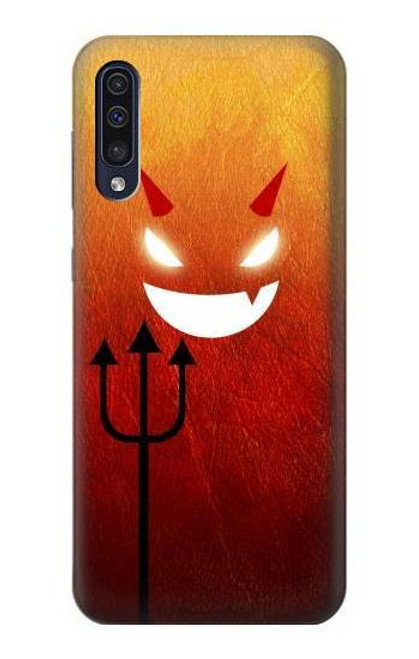 W2454 Red Cute Little Devil Cartoon Hard Case and Leather Flip Case For Samsung Galaxy A70