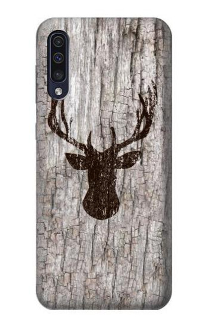 W2505 Reindeer Head Old Wood Texture Graphic Hard Case and Leather Flip Case For Samsung Galaxy A70