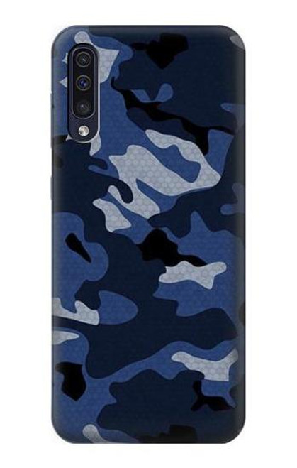 W2959 Navy Blue Camo Camouflage Hard Case and Leather Flip Case For Samsung Galaxy A70