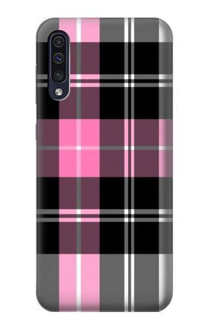 W3091 Pink Plaid Pattern Hard Case and Leather Flip Case For Samsung Galaxy A70