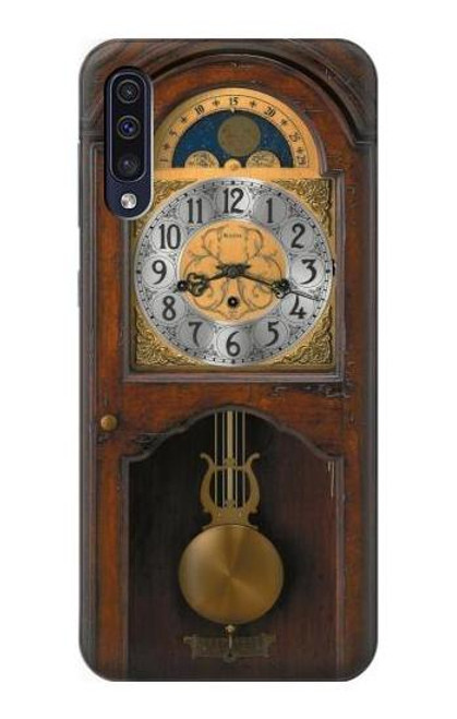 W3173 Grandfather Clock Antique Wall Clock Hard Case and Leather Flip Case For Samsung Galaxy A70