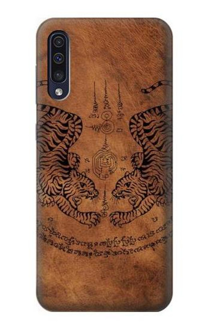 W3209 Sak Yant Twin Tiger Hard Case and Leather Flip Case For Samsung Galaxy A70