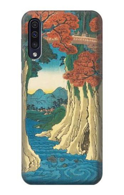 W3348 Utagawa Hiroshige The Monkey Bridge Hard Case and Leather Flip Case For Samsung Galaxy A70